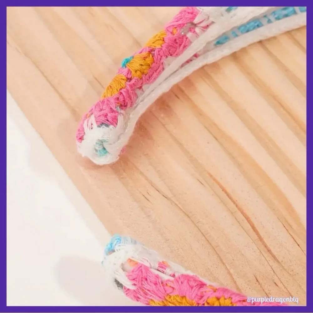Crochet Floral Padded Headband - Multicolor
